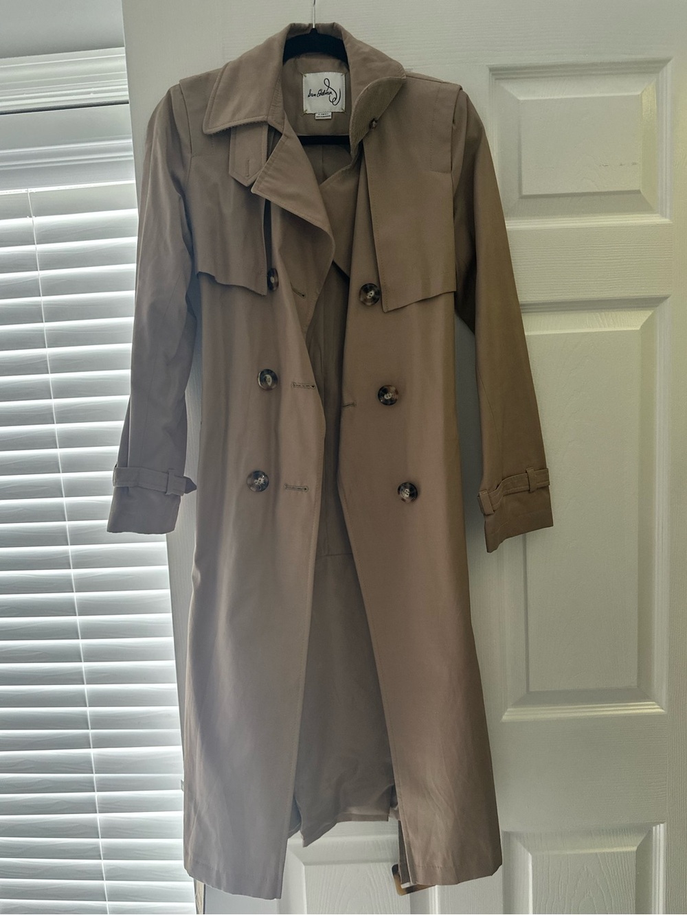 Sam Edelman Taupe Trench Coat - Classic Double-Breasted Women's Coat